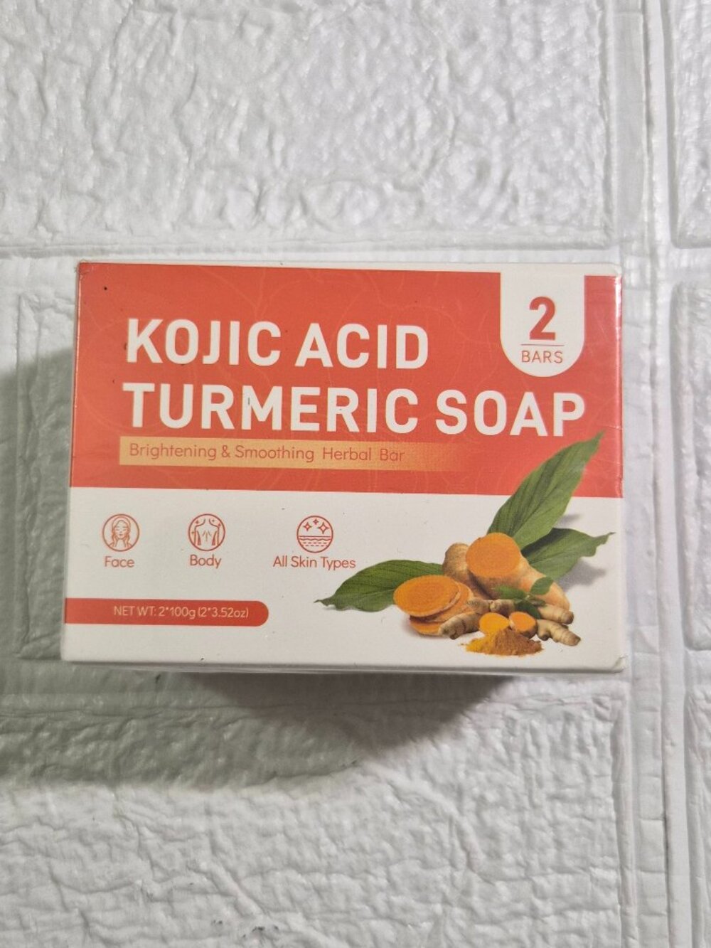 Kojic Acid Turmeric Soap Face And Body Cleanser Soap Gentle Cleansing 2 pack